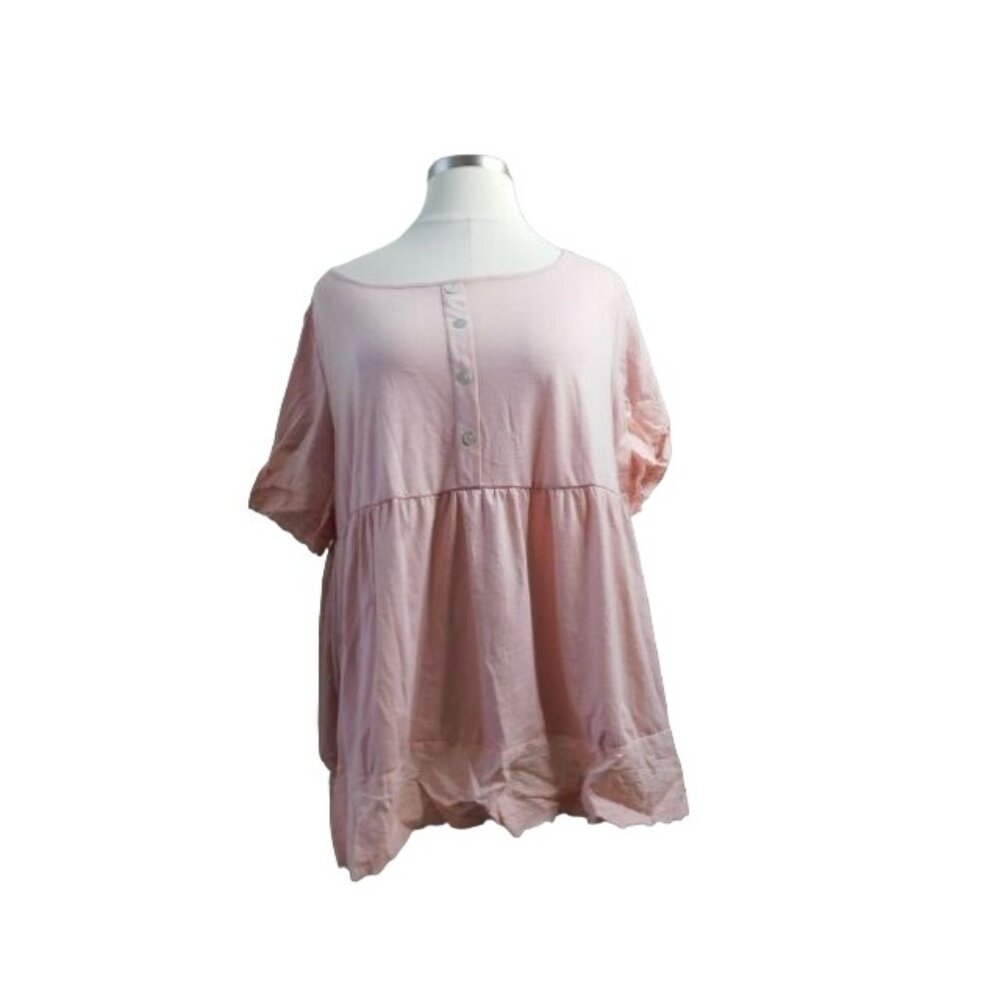 Bloomchic Bloom Chic Size 22/24W Plus Size Pink Lace Boho Blouse Top NWT